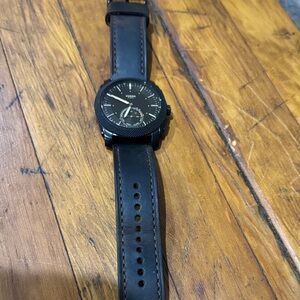 Men’s Fossil Hybrid Watch with Leather Band